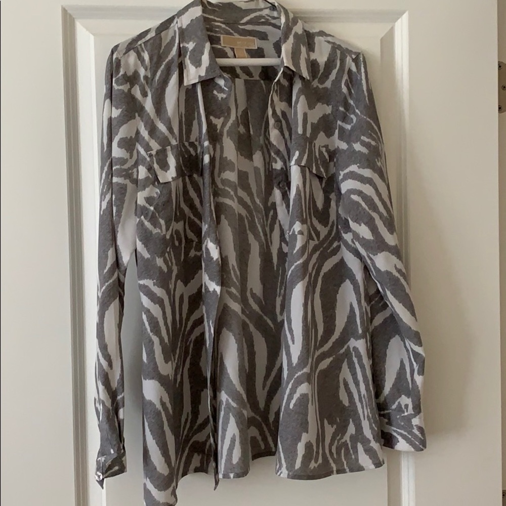 Michael Kors Animal Print Gray Shirt